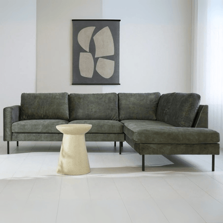 Hjørnesofa grøn velour Gaya - højre