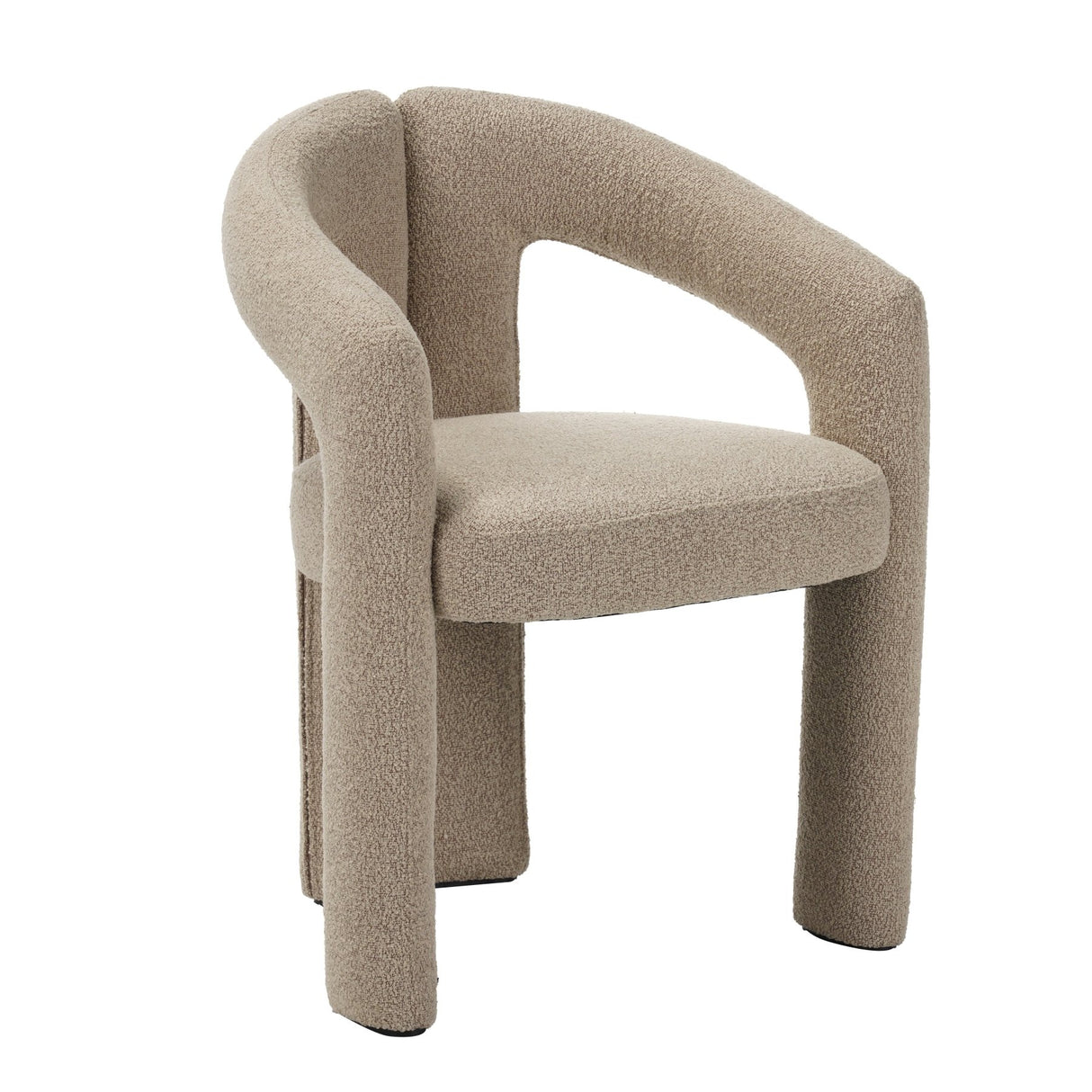 Design Spisestol Sandfarvet Bouclé Maro - Fuld Stof