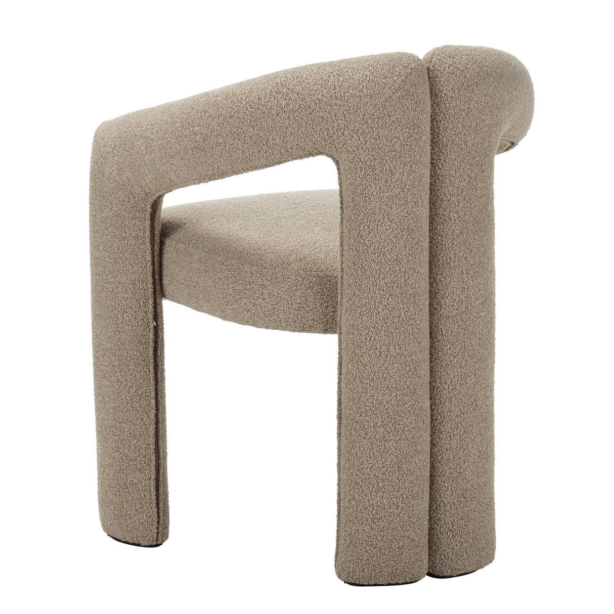 Design Spisestol Sandfarvet Bouclé Maro - Fuld Stof
