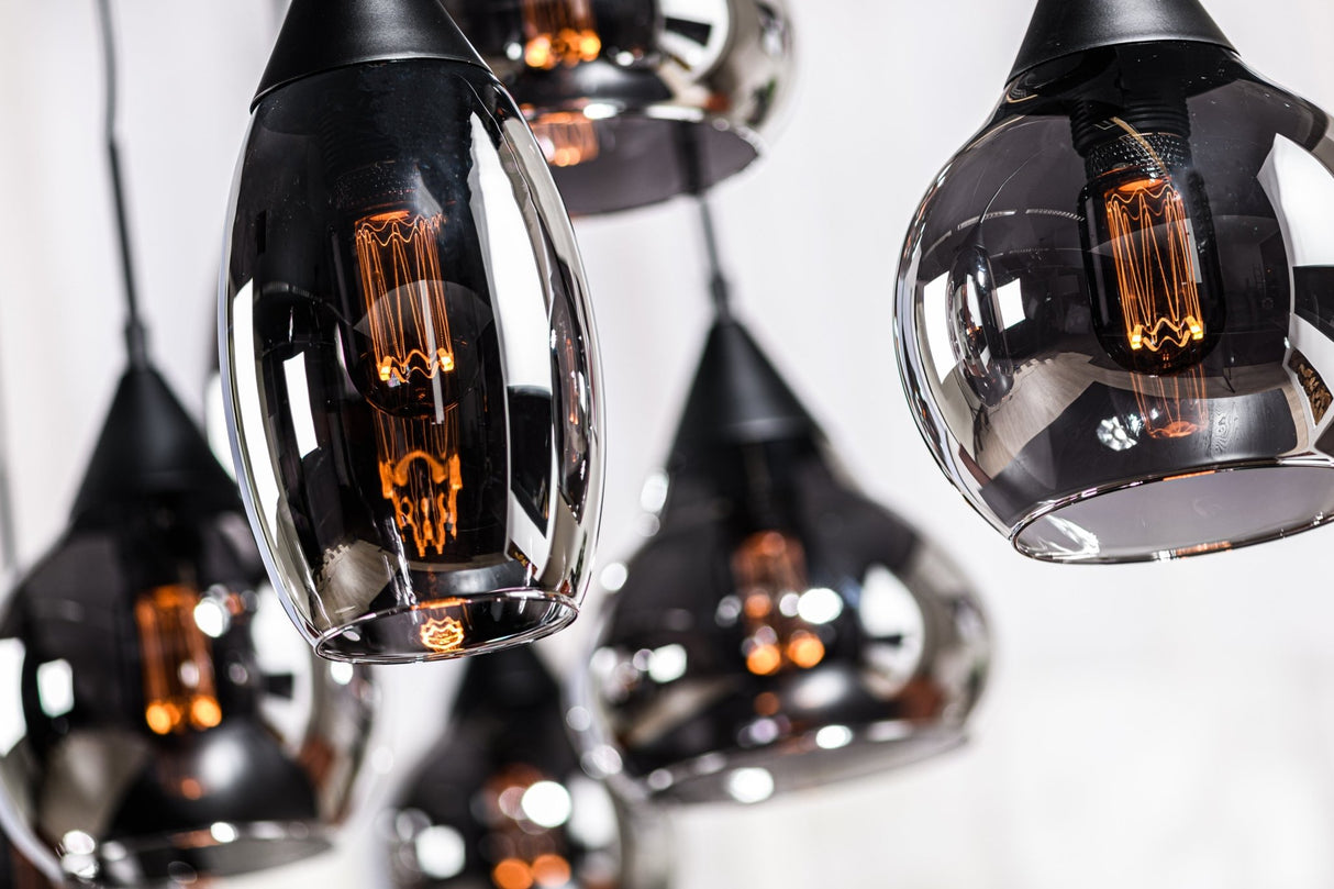 Glas Hængelampe Kesi 8-lys Smoke Glas