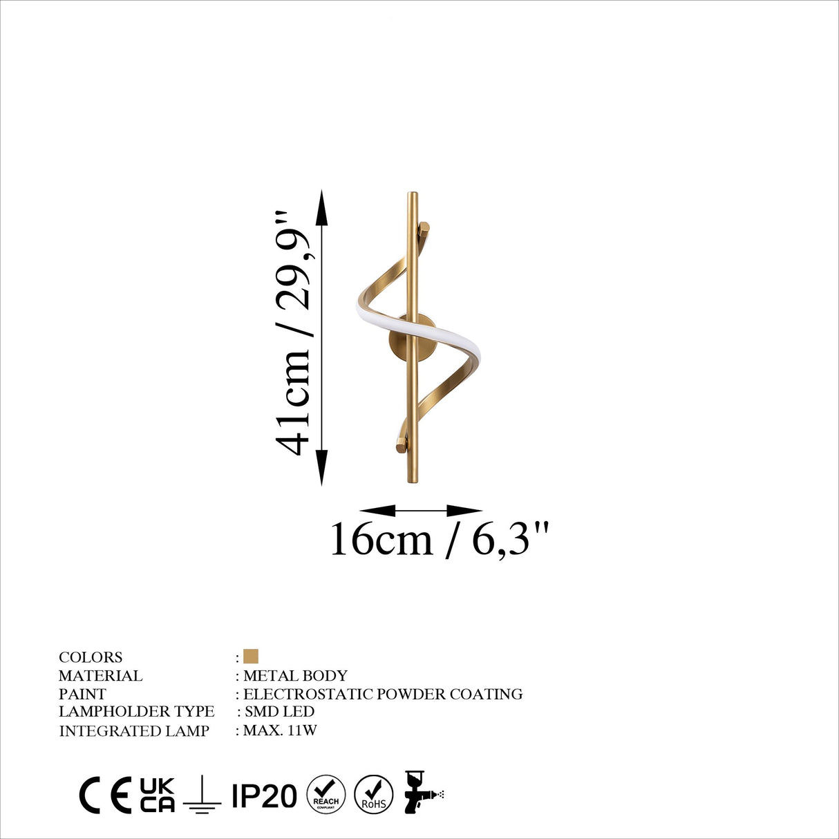 Væglampe Guld Metal Overdådig