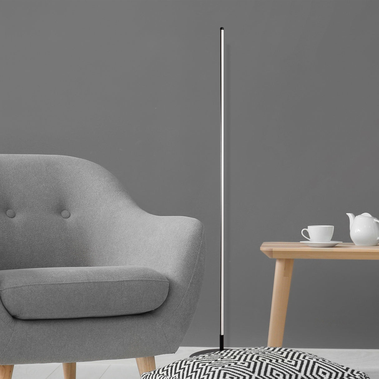 Gulvlampe Sort Metal Sylvan