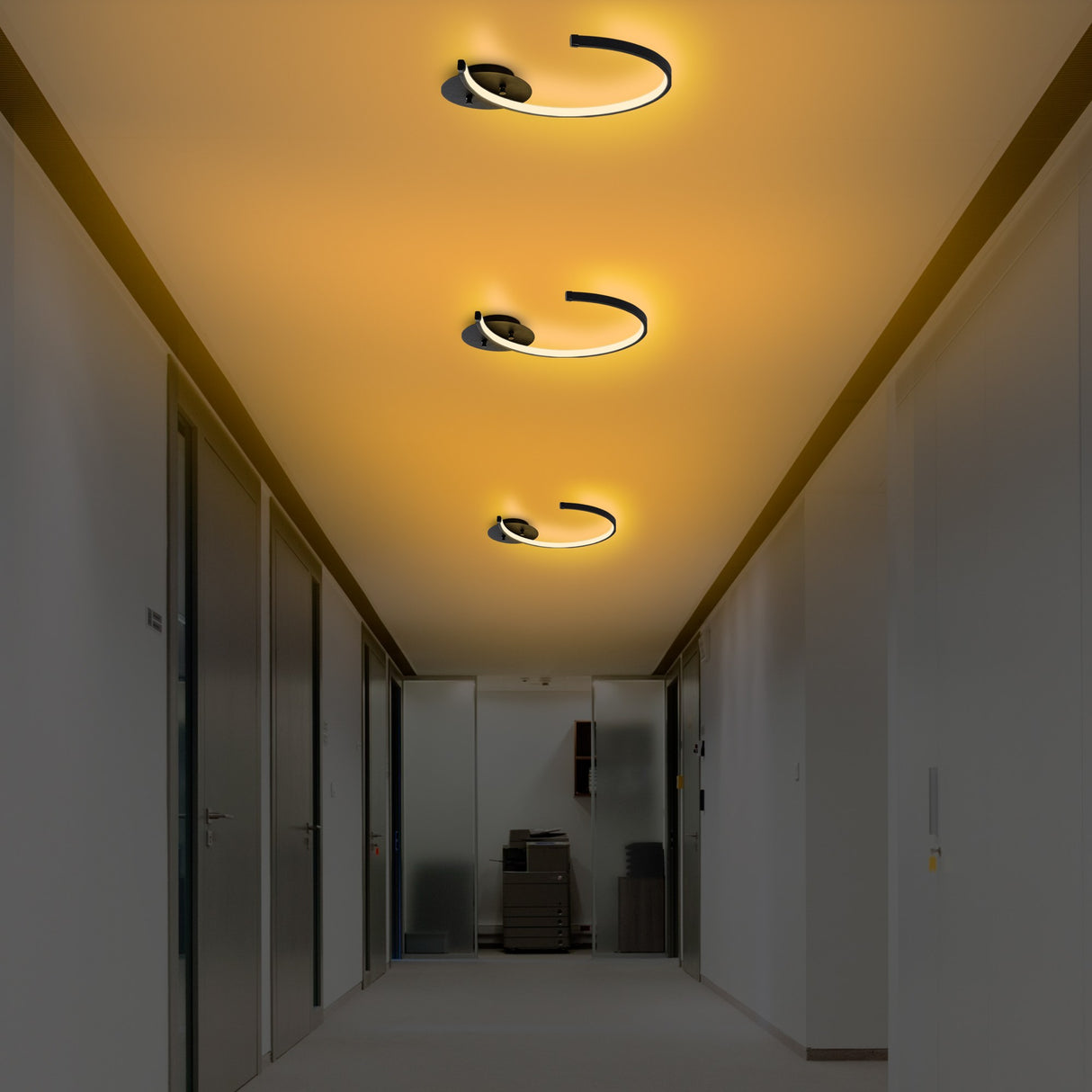 Loftlampe Sort Metal Lunaris