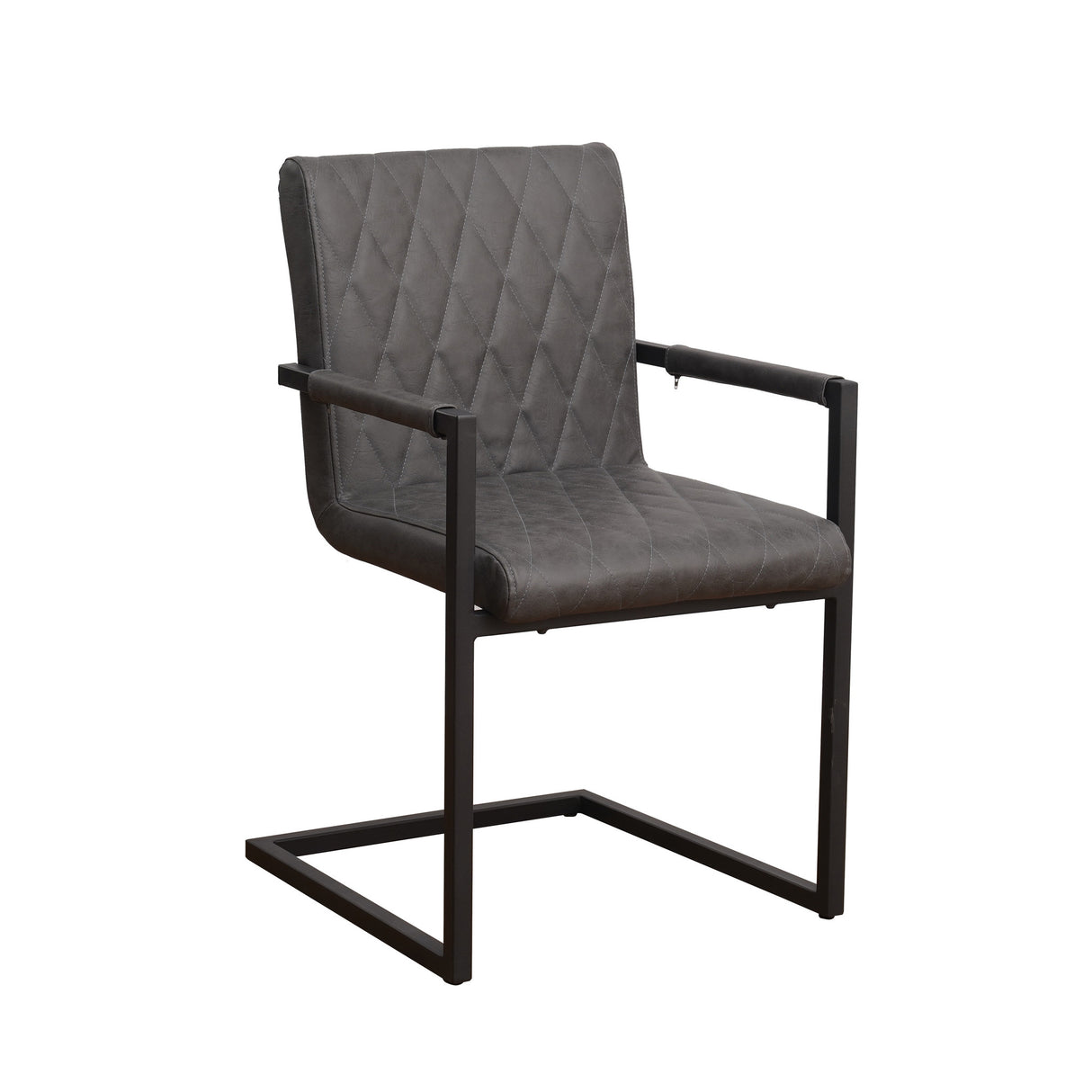 Spisestuestol Ruben Dimehouse Antracit LxBxH 71x59x58 Kunstlæder Hvid foto diagonalt set forfra
