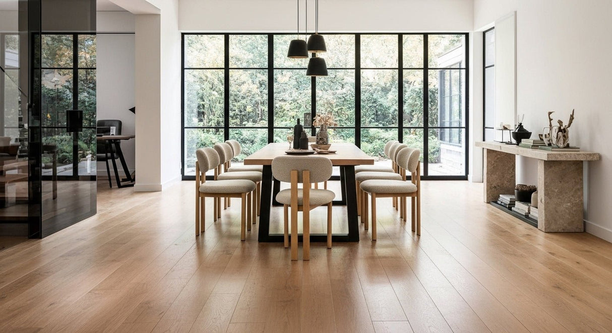 Japandi Spisestol Miyo Bouclé Sandfarvet - Eglook Ram