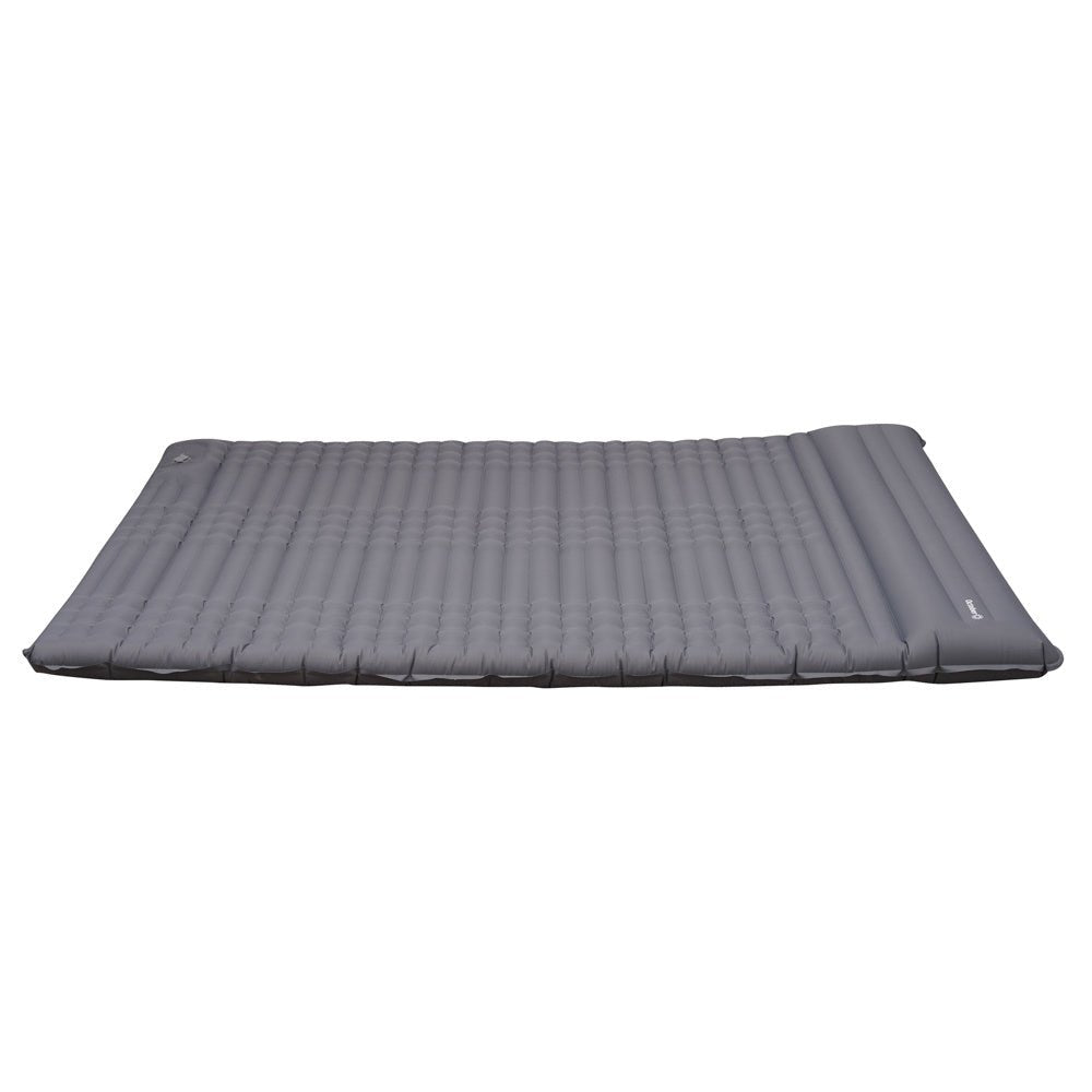 Luftmadras til 2 personer med indbygget oppustningssystem 205x140x10 cm Dimehouse Grå LxBxH 33x17x17 Nylon Hvid foto fra siden
