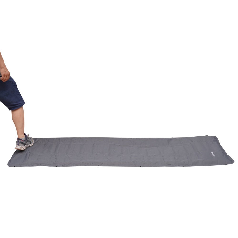 Luftmadras til 2 personer med indbygget oppustningssystem 205x140x10 cm Dimehouse Grå LxBxH 33x17x17 Nylon Hvid foto fra siden