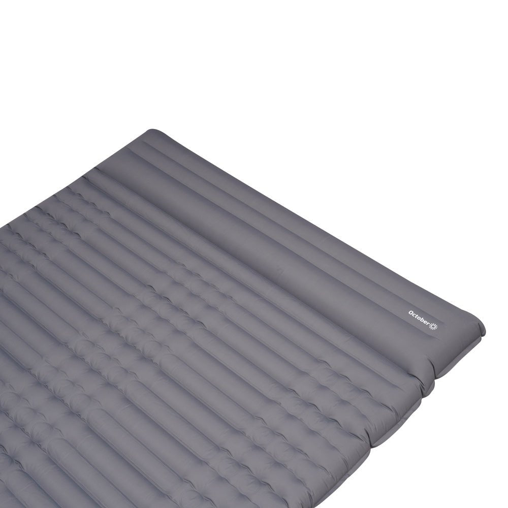 Luftmadras til 2 personer med indbygget oppustningssystem 205x140x10 cm Dimehouse Grå LxBxH 33x17x17 Nylon Hvid fotodetalje
