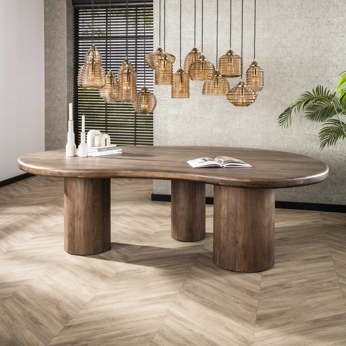 Økologisk formet Spisebord Alo Acacia Træ Brun 240x160 cm