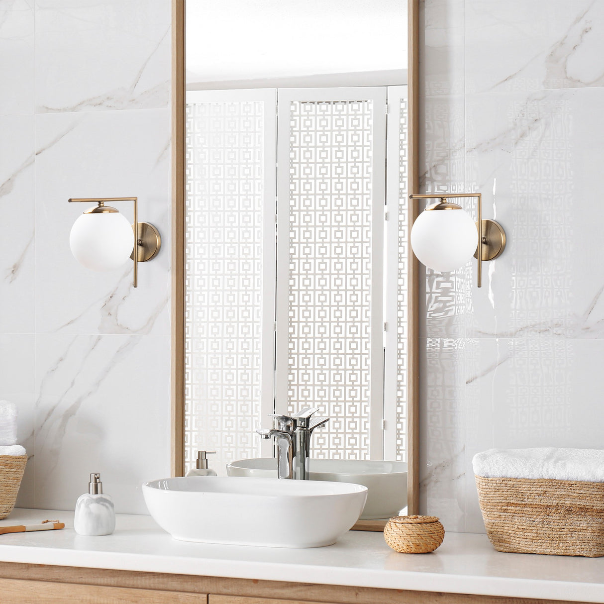 Væglampe 1-lys Kobberfarvet Metal Havn