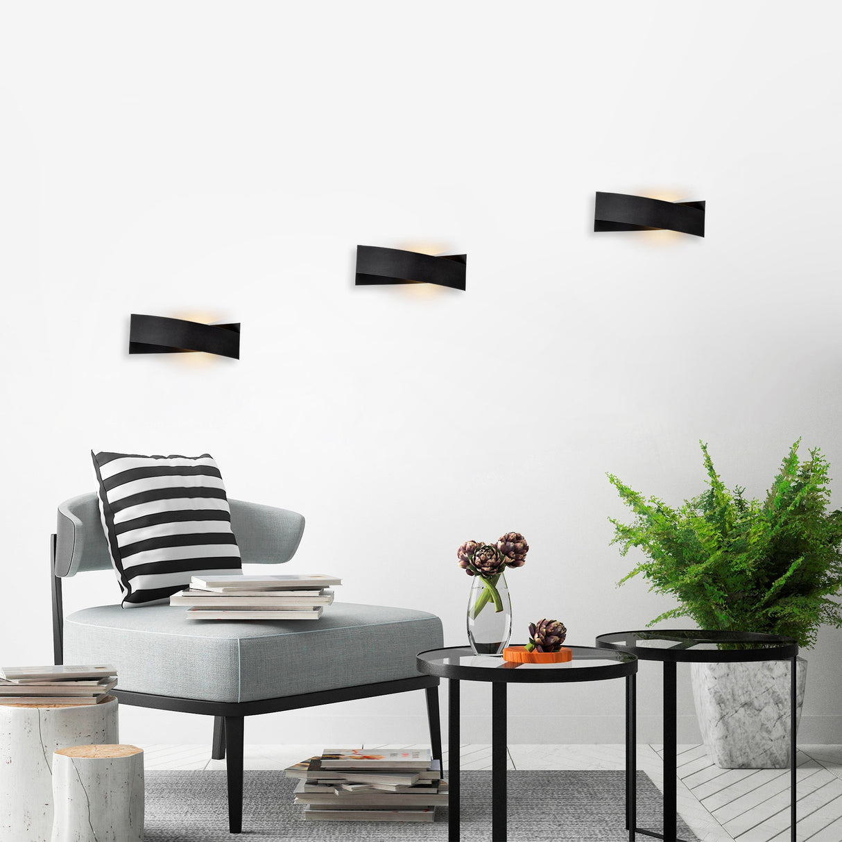 Væglampe Sort Metal Nebula