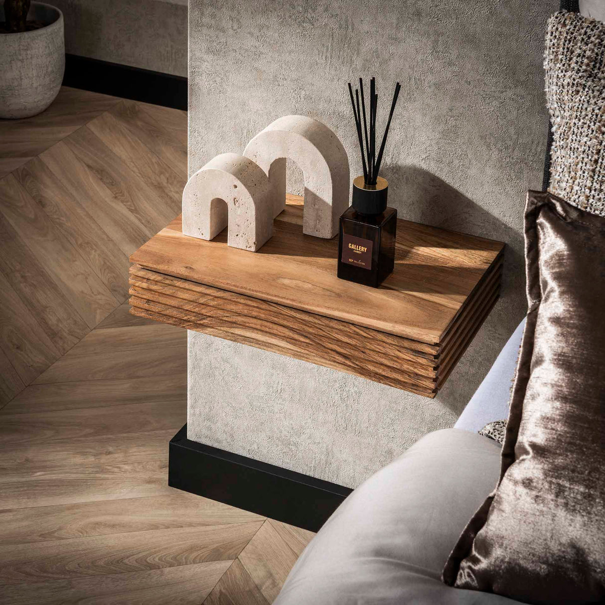 Nattbord Arlo Sæt med 2 – Massiv Akacie med Skuffer