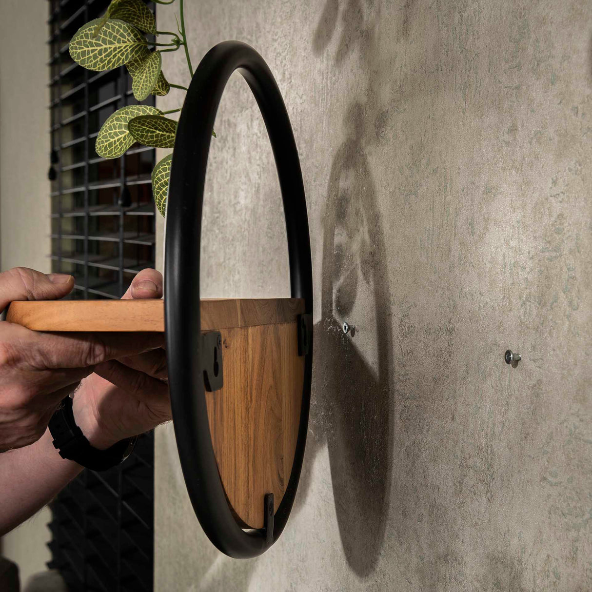 Vægbræt Rund Ø35 Massivt Akacietræ sæt med 3