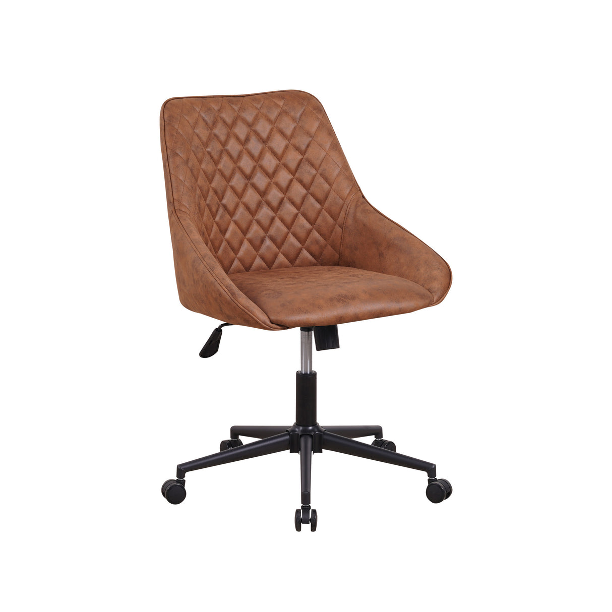 Kontorstol Emily Microfibre Dimehouse Cognac LxBxH 75x61x52 Microfiber Hvid foto diagonalt set forfra