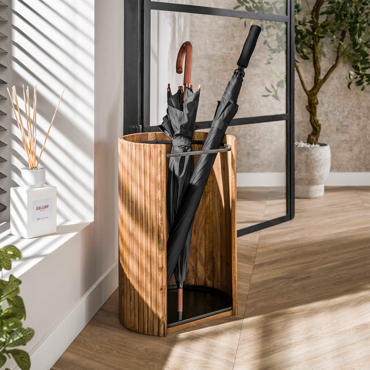 Paraplubakke Liva - Mango træ Sandfarve 50 cm