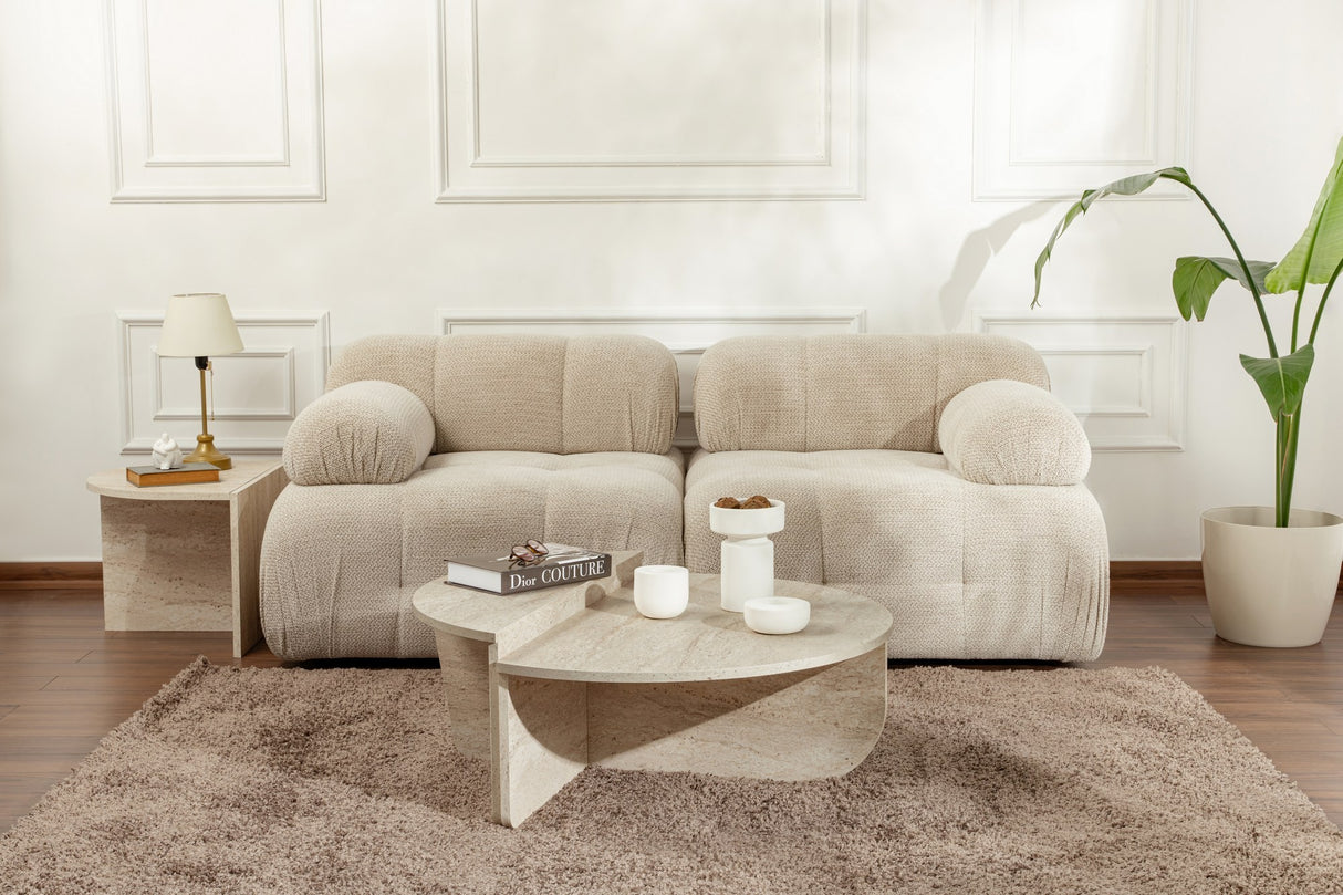 Rund Sofabord Marmorlook Melamin 85 cm Orin