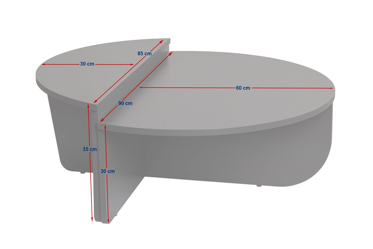 Salontafels - Ronde salontafel travertin melamine Orin 85 cm - Dimehouse