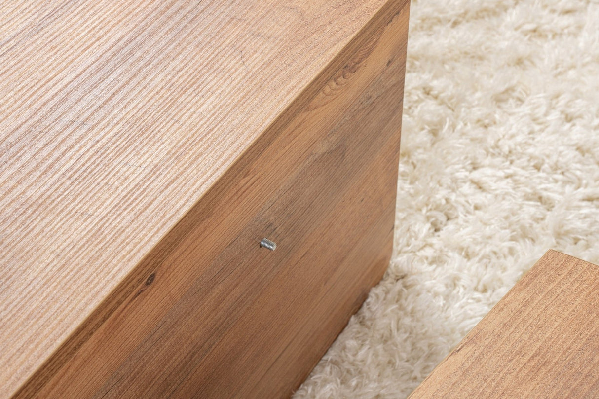 Rundt Sofabord Atlantisk Fyrretræ Trappet Melamin 90 cm Orin