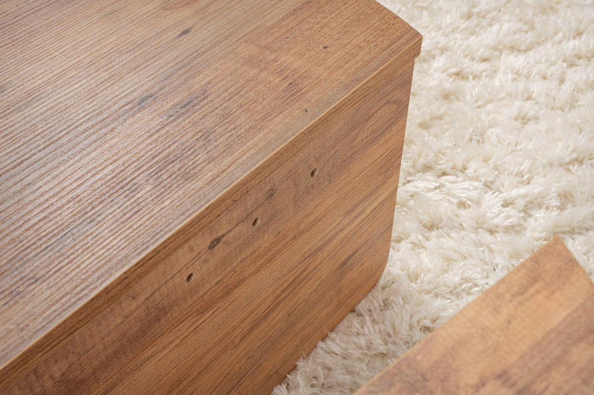 Rundt Sofabord Atlantisk Fyrretræ Trappet Melamin 90 cm Orin