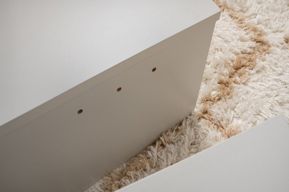 Rundt Sofabord Grå Trappet Melamin 90 cm Orin