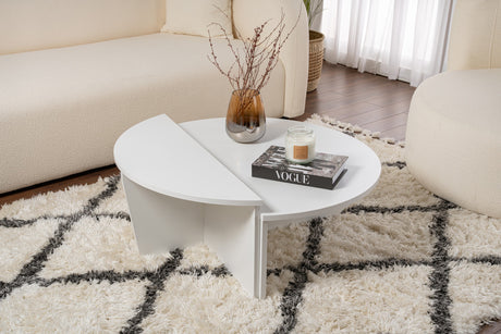 Rundt Sofabord Hvid 85 cm Melamin Orin