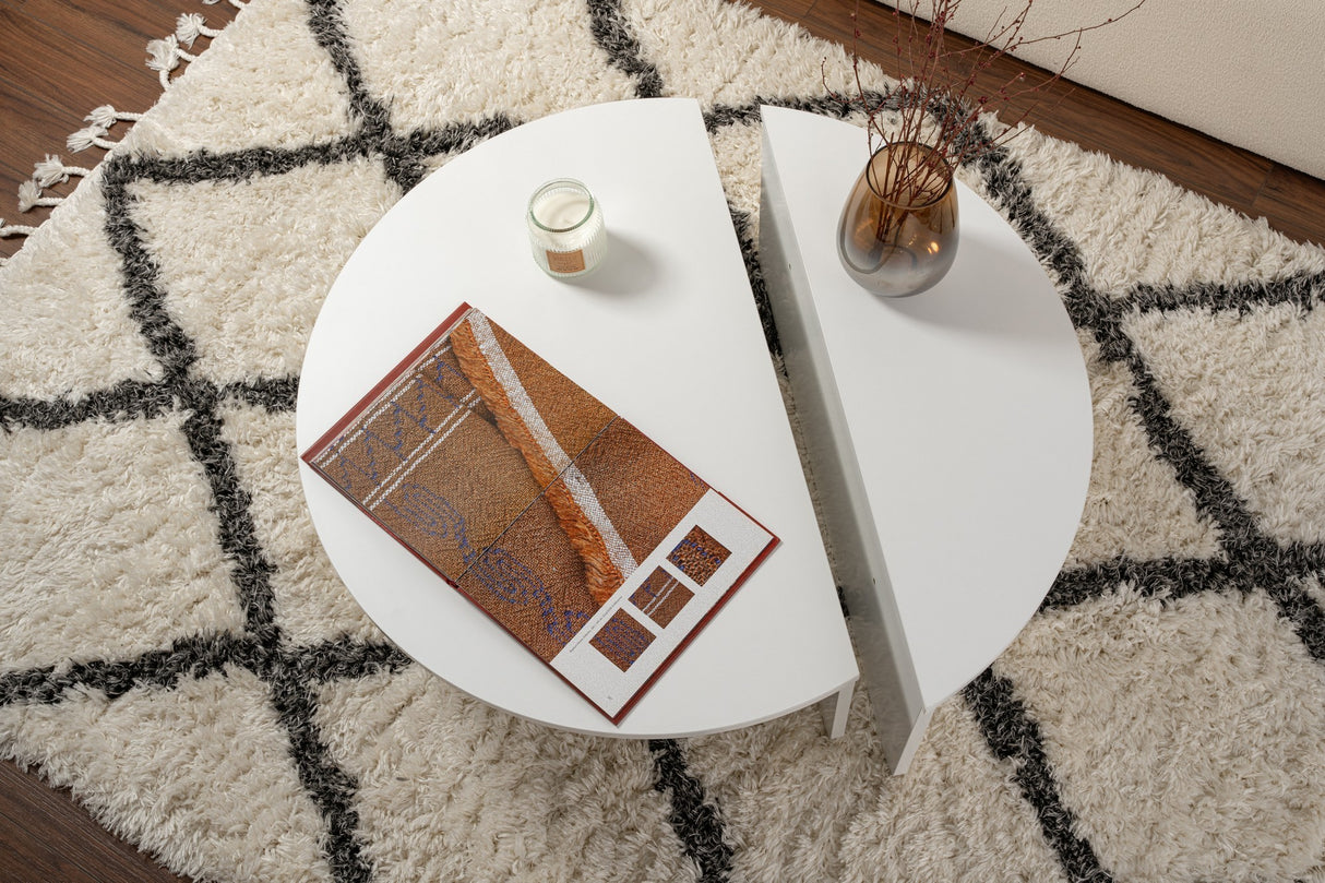 Rundt Sofabord Hvid 85 cm Melamin Orin