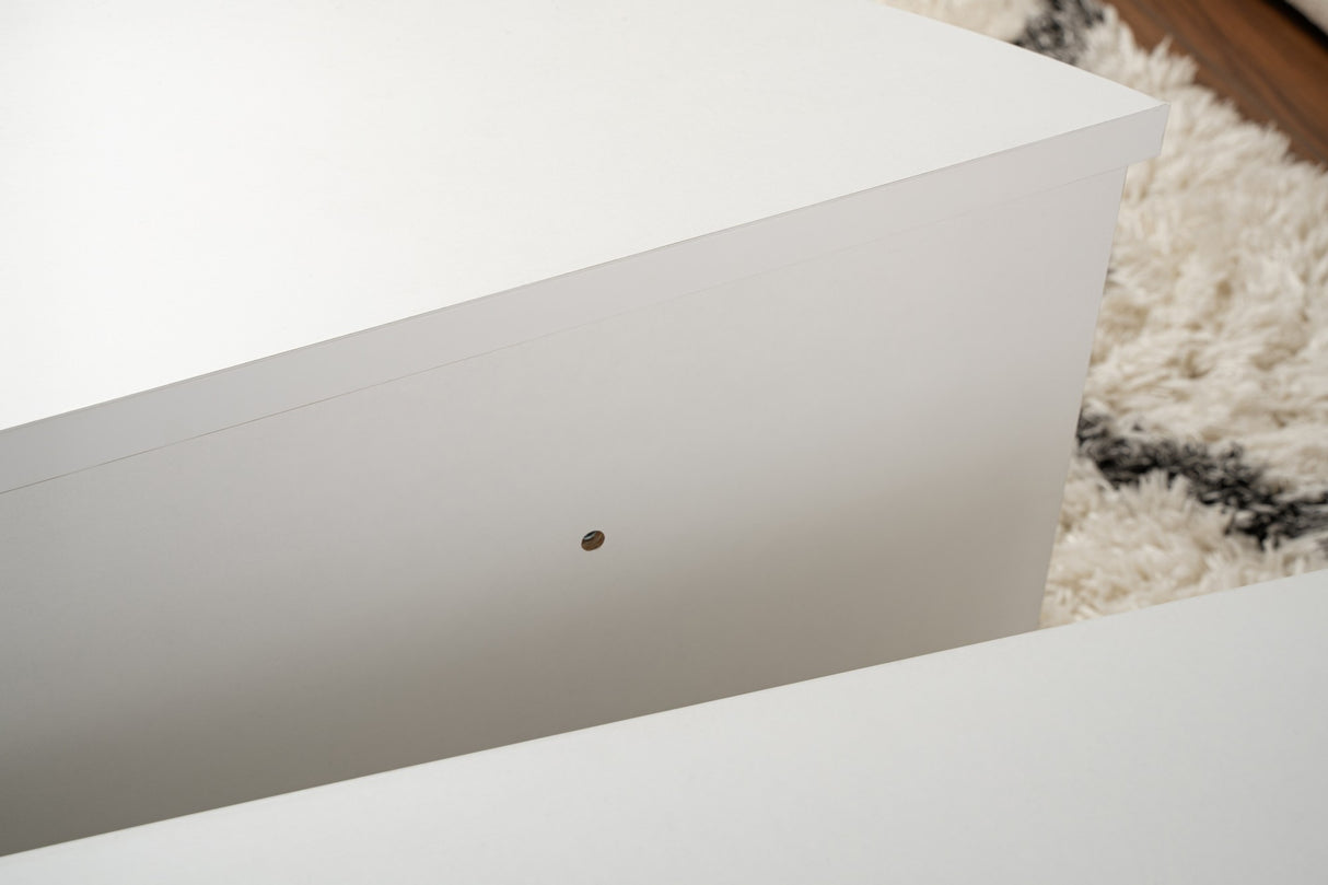 Rundt Sofabord Hvid 85 cm Melamin Orin