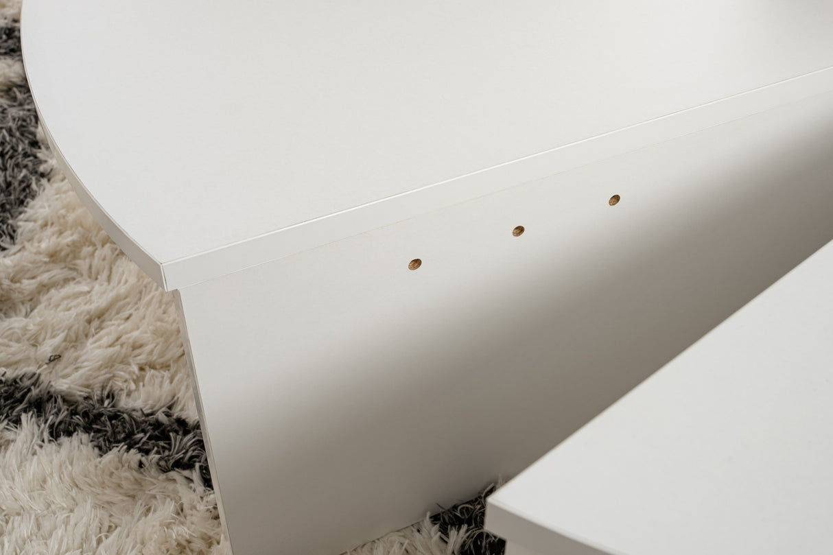 Rundt Sofabord Hvid 85 cm Melamin Orin