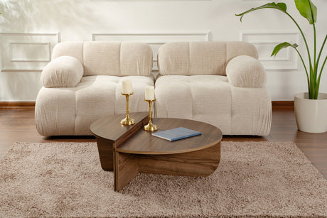 Rund salontabel 85 cm Naturlig valnød Melamin Orin