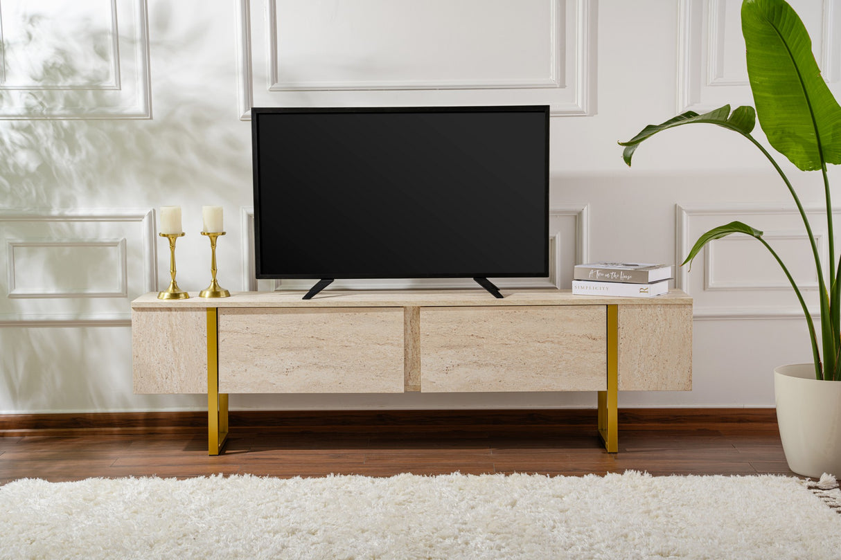 TV Møbel Beige Melamin Foudneramme Blitz 50x180x29,5 cm