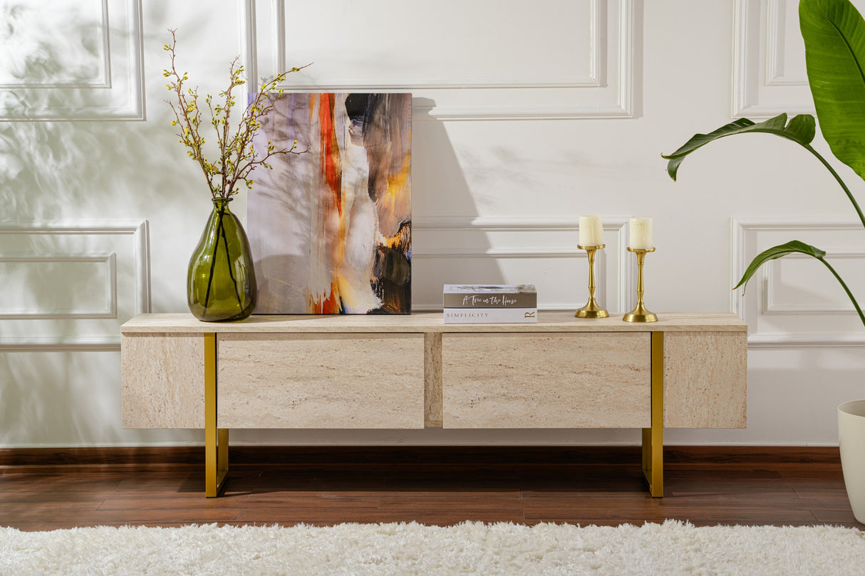 TV Møbel Beige Melamin Foudneramme Blitz 50x180x29,5 cm