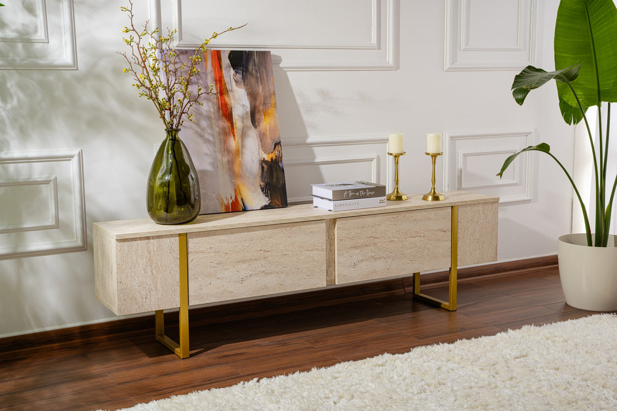 TV Møbel Beige Melamin Foudneramme Blitz 50x180x29,5 cm