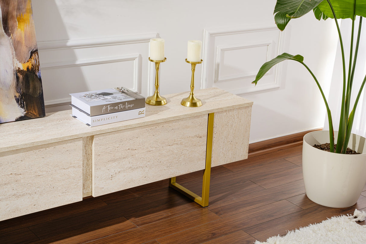 TV Møbel Beige Melamin Foudneramme Blitz 50x180x29,5 cm