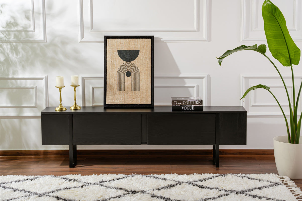 TV Møbel Sort Melamin Blitz 50x180x29,5 cm