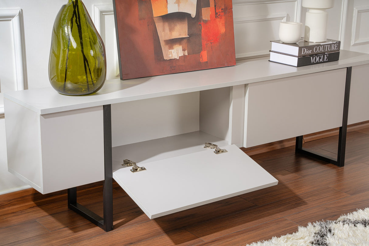 TV Møbel Grå Melamin Guld Ramme Blitz 50x180x29,5 cm