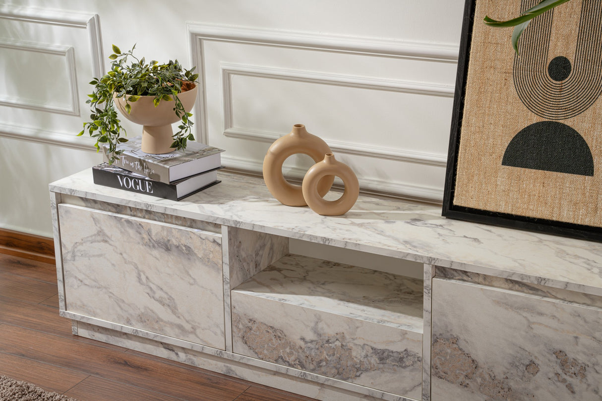 TV Møbel Marmor Melamin Flare 42x160x29,5 cm