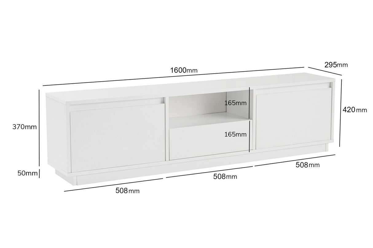 TV Møbel Vanguard Naturlig Hvid Melamin 160x42x29,5 cm