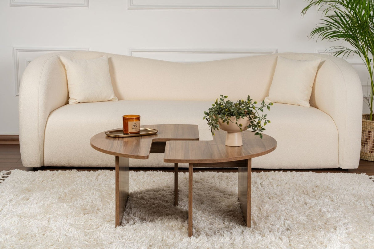 Rundt Sofabord Moari Valnød Melamin 90 cm