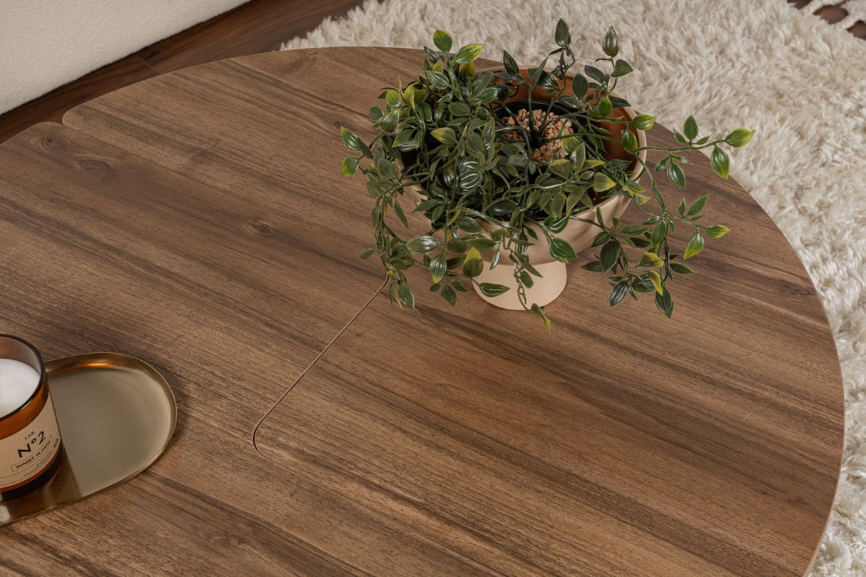 Rundt Sofabord Moari Valnød Melamin 90 cm