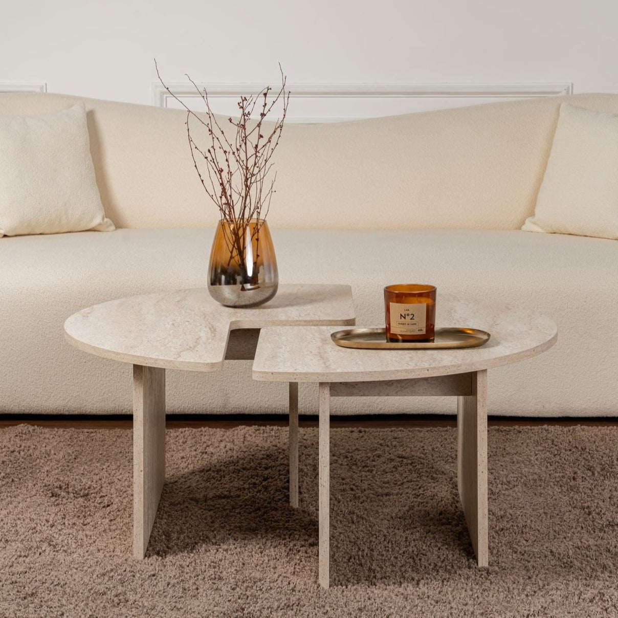 Sofabord Sæt af 2 Travertin Maira - Melamin