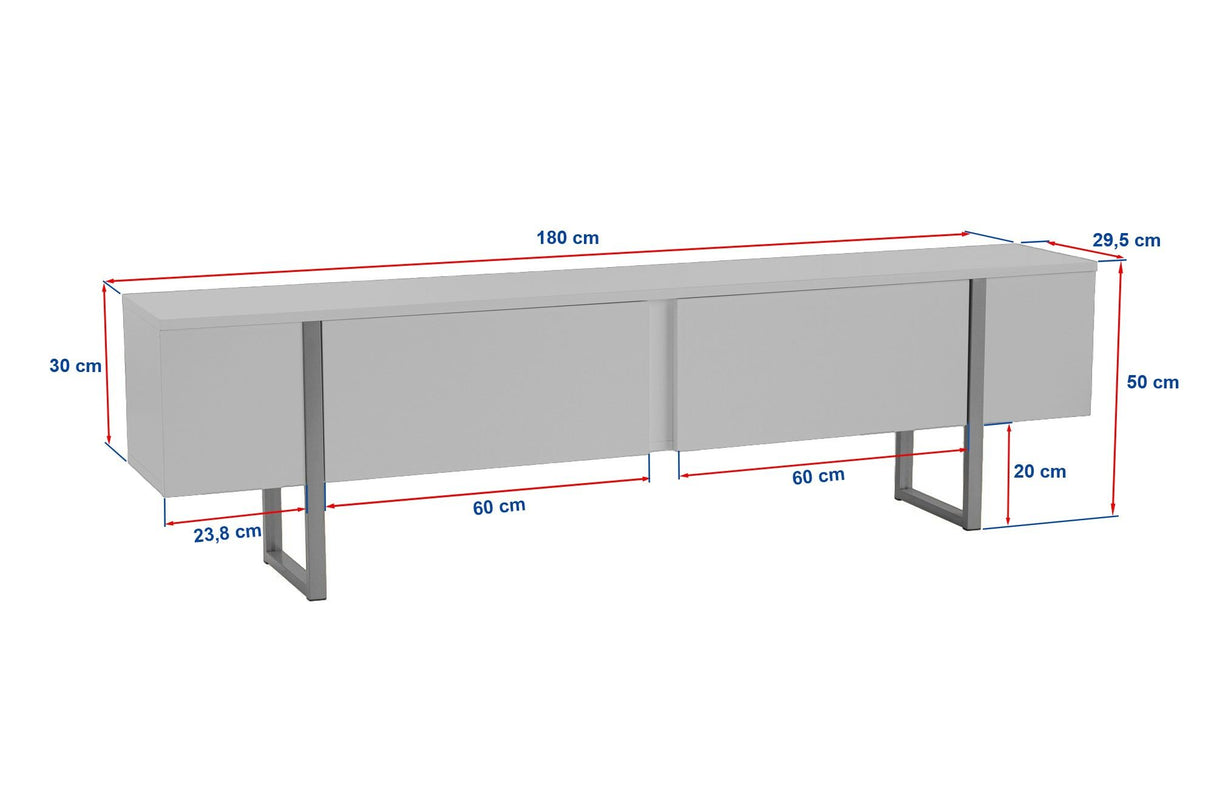 TV Meubels - TV Meubel Serenity Walnoot Zwart 180x29.5x50 cm Walnut Black Melamine - Dimehouse