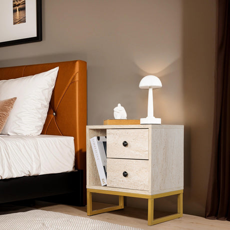 Natteskab Beige Melamin Pulsar - Guld Ramme