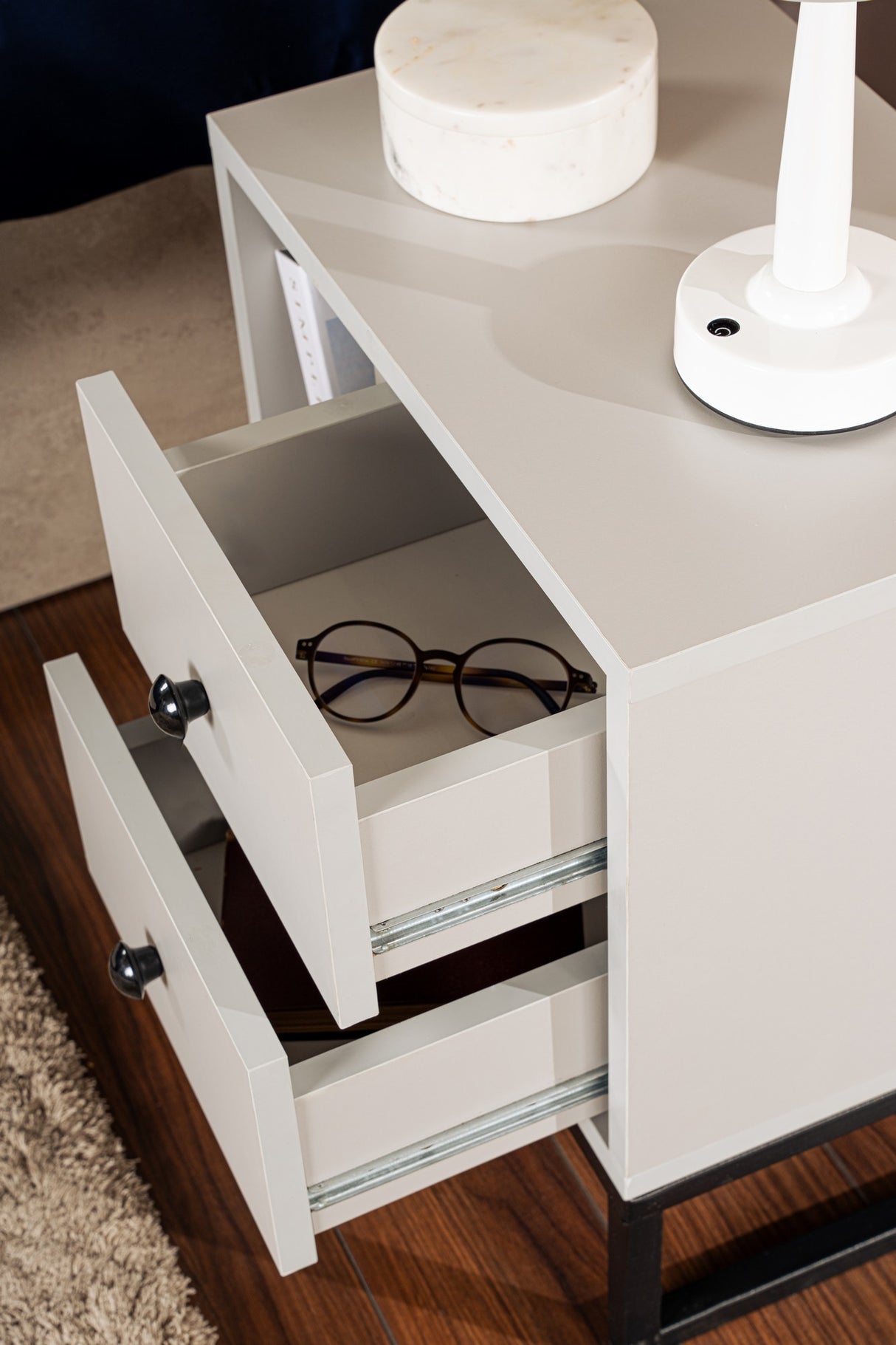 Natteskab Grå Melamin Pulsar - Sort Ramme