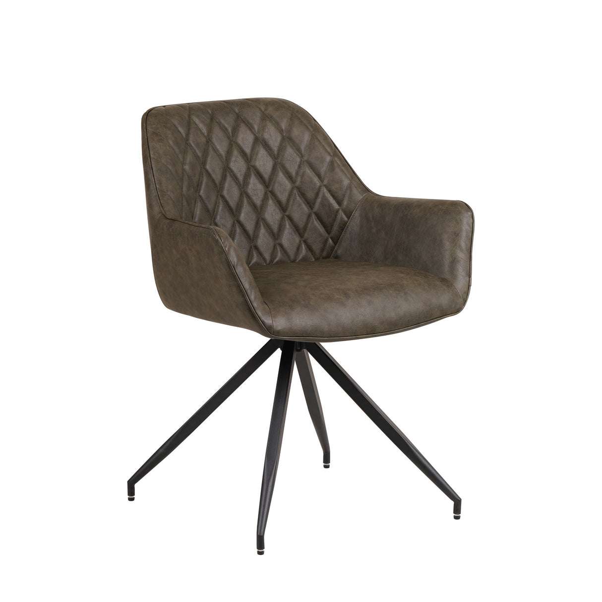Spisestuestol Gian Dimehouse Grøn LxBxH 73x65x50 Kunstlæder Hvid foto diagonalt set forfra