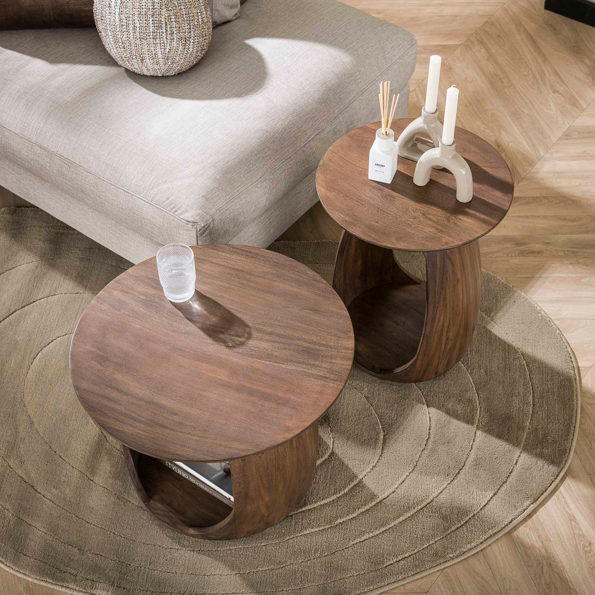 Sidebord Juno Acacia Brun 45x45x56 cm