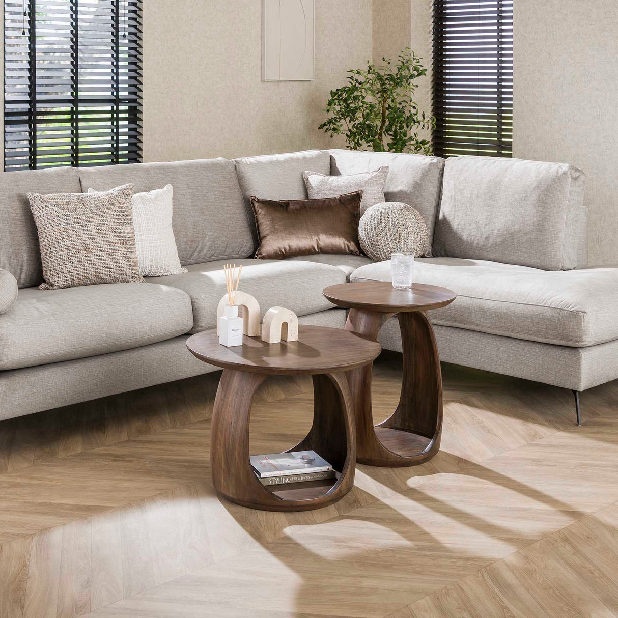 Sidebord Juno Acacia Brun 45x45x56 cm