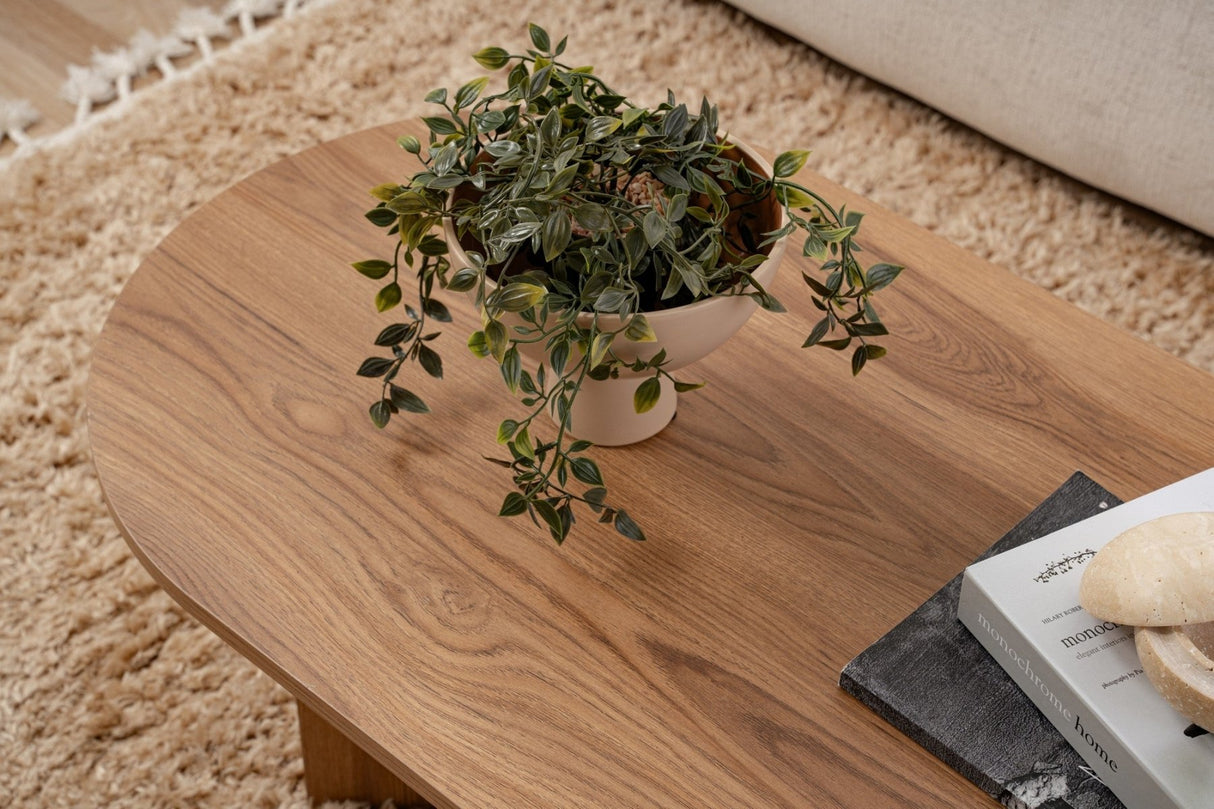 Oval Sofabord Trælook - 120x60