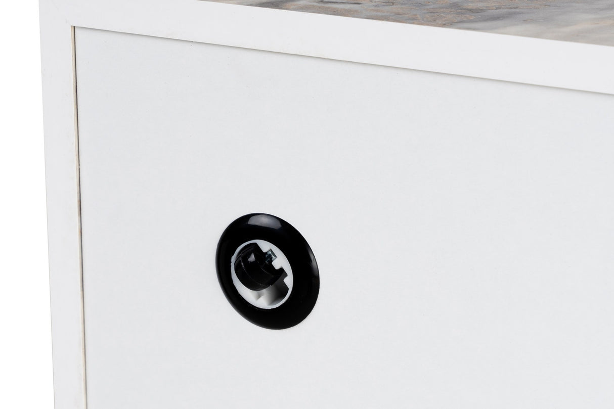 Moderne Sofabord Firkantet 90x90 cm Marmorlook Prasmi