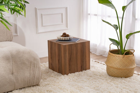 Moderne Sidebord Kuub Firkantet Valnød look - 45x45x50 cm