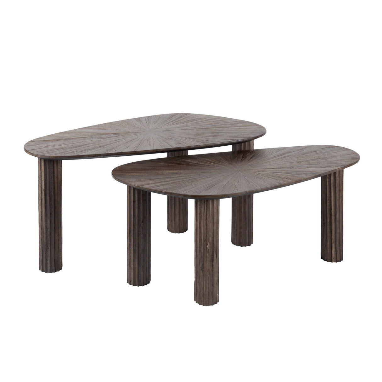 Salontafels - Salontafel set van 2 Myla Organisch Teakhout Bruin - Japandi - Dimehouse